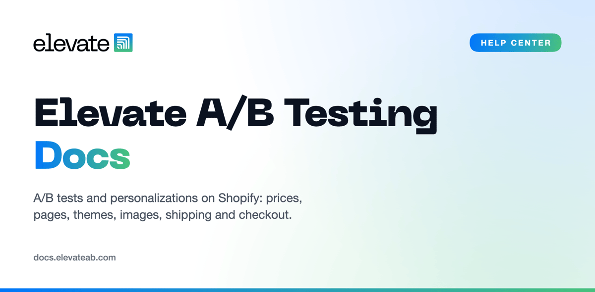 How to create a page experiment | Elevate A/B Testing